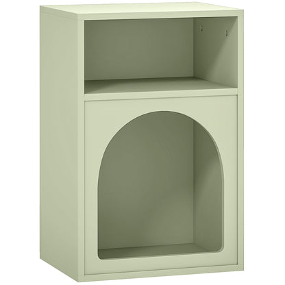 HOMCOM Bedside Table with 2 Open Compartments - Light Green