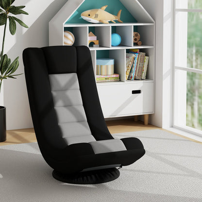 360° Swivel Gaming Chair 4 Position Adjustable Folding Floor Sofa-Grey