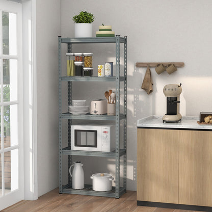 5-Tier Garage Metal Storage Shelves Shelving Unit-Grey