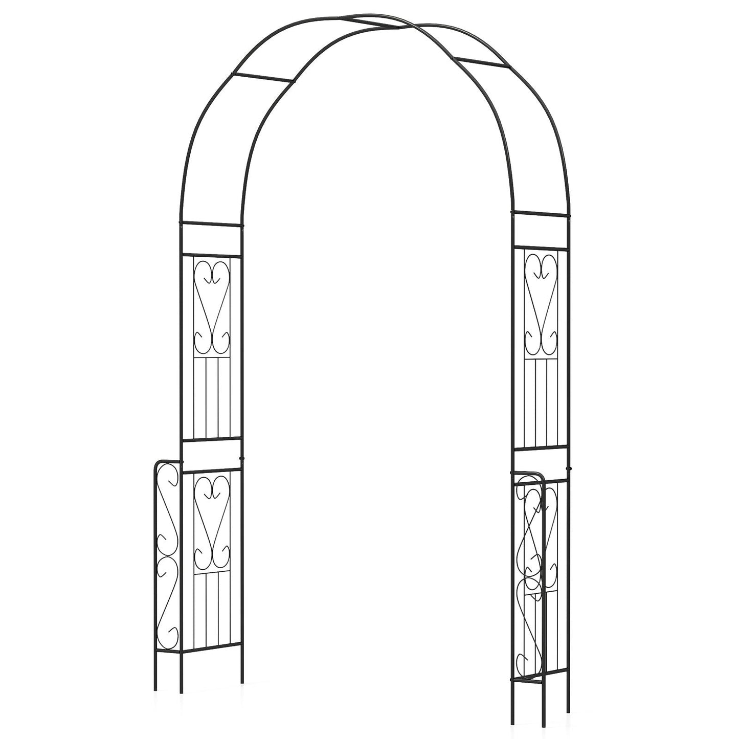 قوس حديقة بقطر 240 سم لتسلق النباتات - أسود