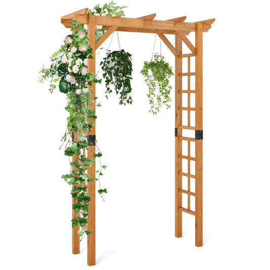 Wooden rose arch garden arch archway with roof trellis trellis arch orange M