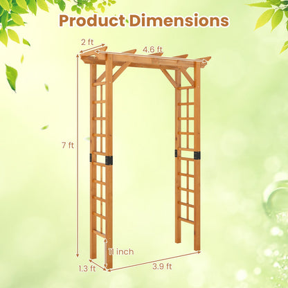 Wooden rose arch garden arch archway with roof trellis trellis arch orange M