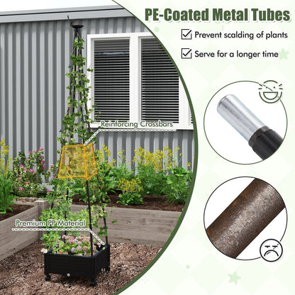 206 cm Garden Obelisk Trellis for Climbing Plants-Black