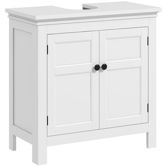 HOMCOM Under Sink Bathroom Cabinet, Freestanding Bathroom Sink Cabinet with Adjustable Shelf for Wall-Mounted Sinks, 60 x 30 x 60cm, White