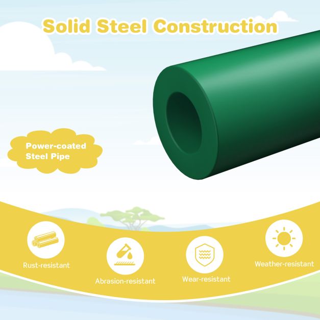 Geometric Dome Climber and Play Set with Slide for Outdoor-Green