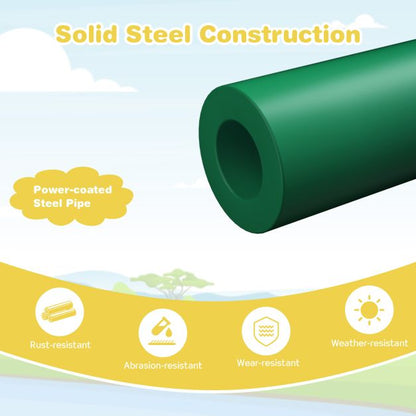 Geometric Dome Climber and Play Set with Slide for Outdoor-Green