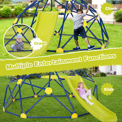 Geometric Dome Climber and Play Set with Slide-Green