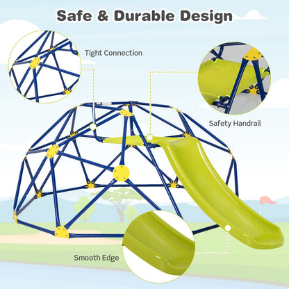 Geometric Dome Climber and Play Set with Slide-Green