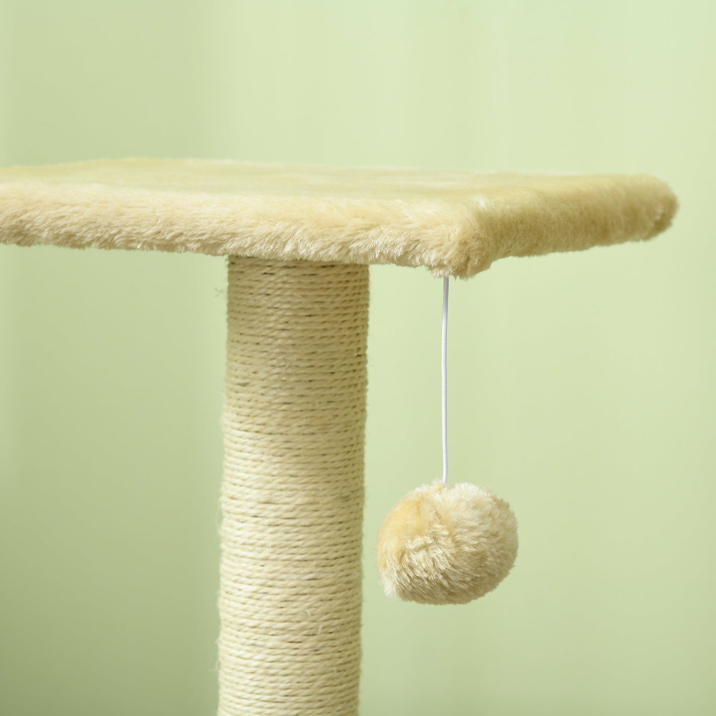 PawHut 72cm Cat Tree with Scratching Post, Pad for Indoor Cats - Cream White