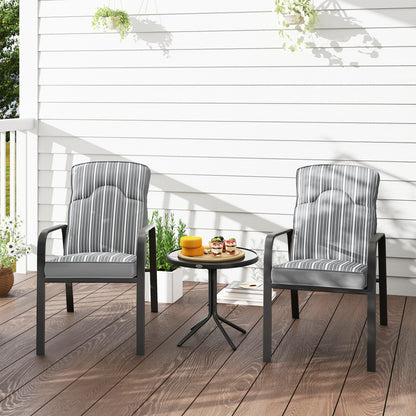 Outsunny Three-Piece Reclining Chair Set - Grey