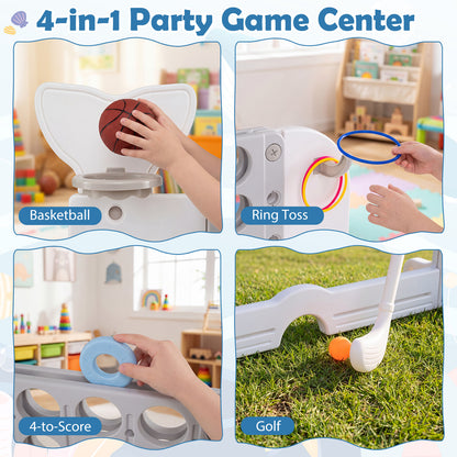 Giant 4-to-Score Game Set Jumbo Connect Four Game with Ring-toss-Grey