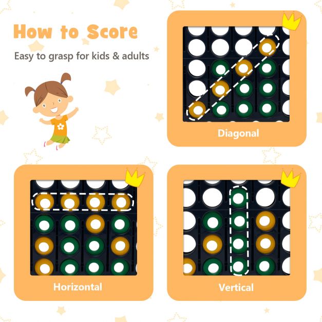 Giant Connect 4 Game Jumbo with 42 Rings-White