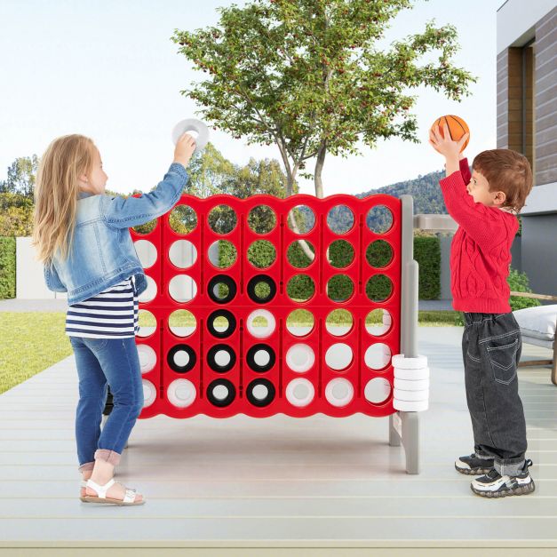 Giant Connect 4 Game Jumbo with 42 Rings-Grey