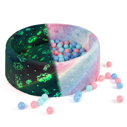 Glow in the Dark Round Ball Pool with 200 Colorful Ocean Balls-Macaron