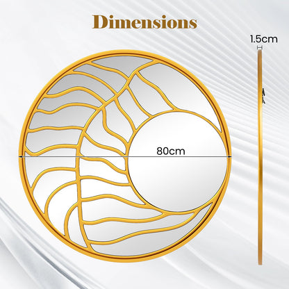 Gold Wall Mirror with Irregular Frame for Living Room Entryway-Golden