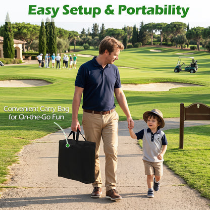 Golf Chipping Game Set 71" x 71" Large Chipping Mat with 2 Adjustable Clubs