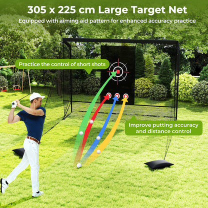Golf Practice Hitting Net Golf Cage with Dual Side Barriers