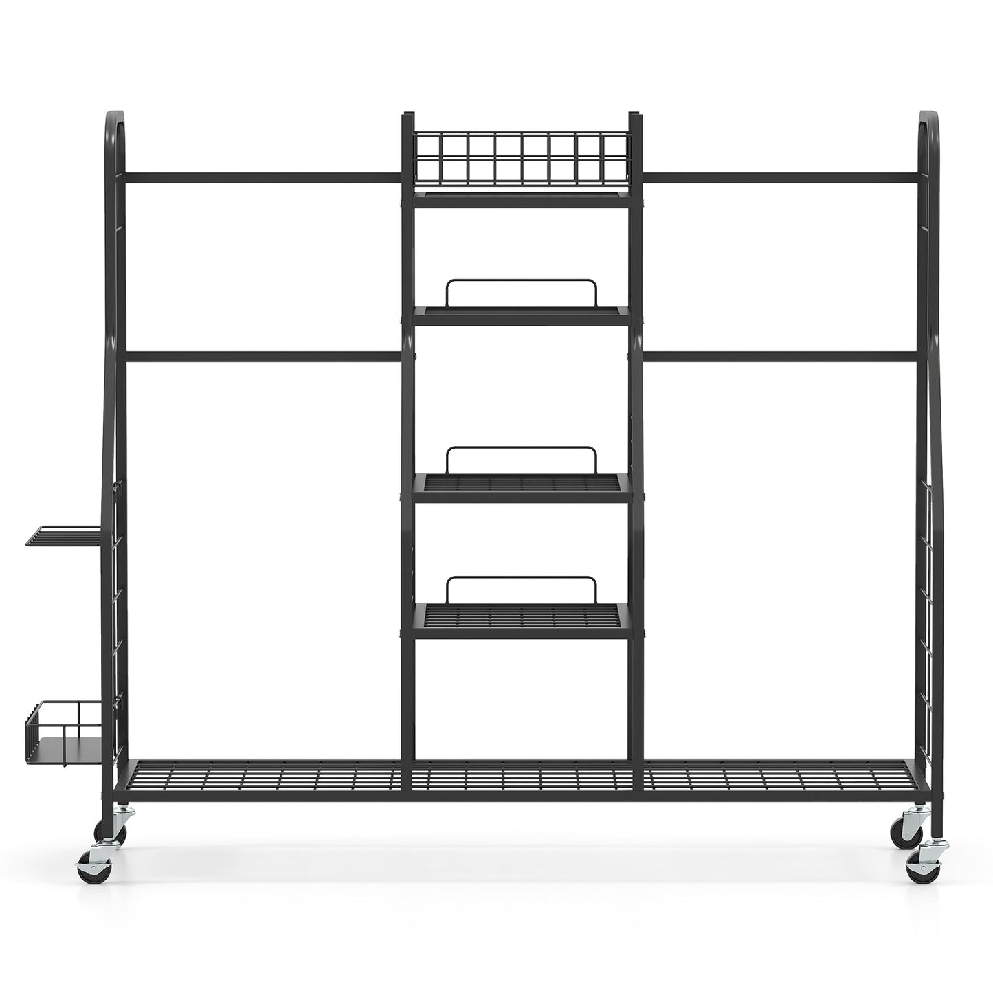 Golf Bag Storage Organizer for 2 Golf Bags and Golf Equipment Accessories-Black