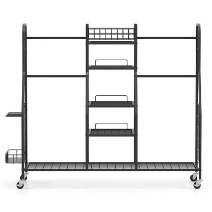 Golf Bag Storage Organizer for 2 Golf Bags and Golf Equipment Accessories-Black