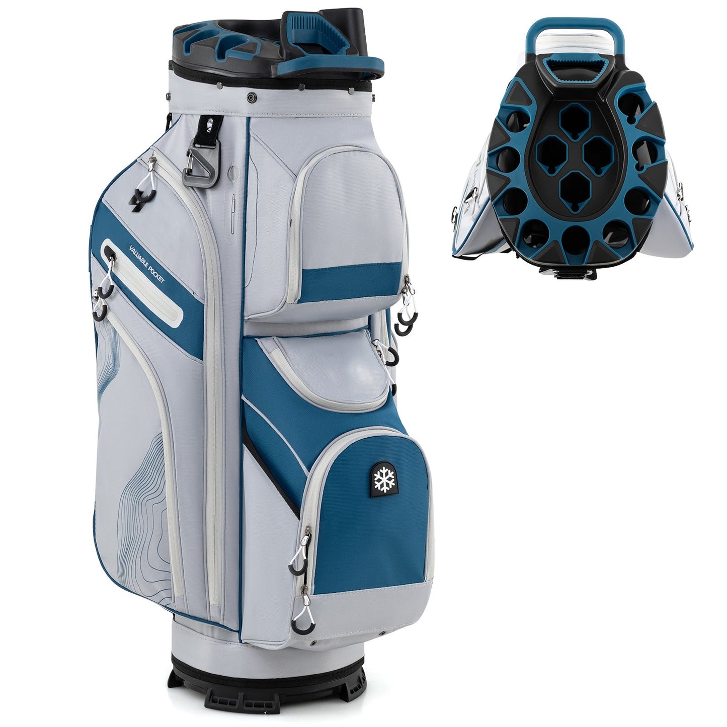 Golf Cart Bag Molded Lock Top Golf Bag with 14-Way Full Length Dividers-Navy
