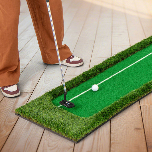 300 CM Golf Practice Mat with Artificial Grass Turf and 3 Golf Balls