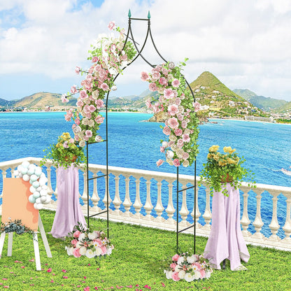 Gothic Style Garden Arbor with Multiple Side Crossbars