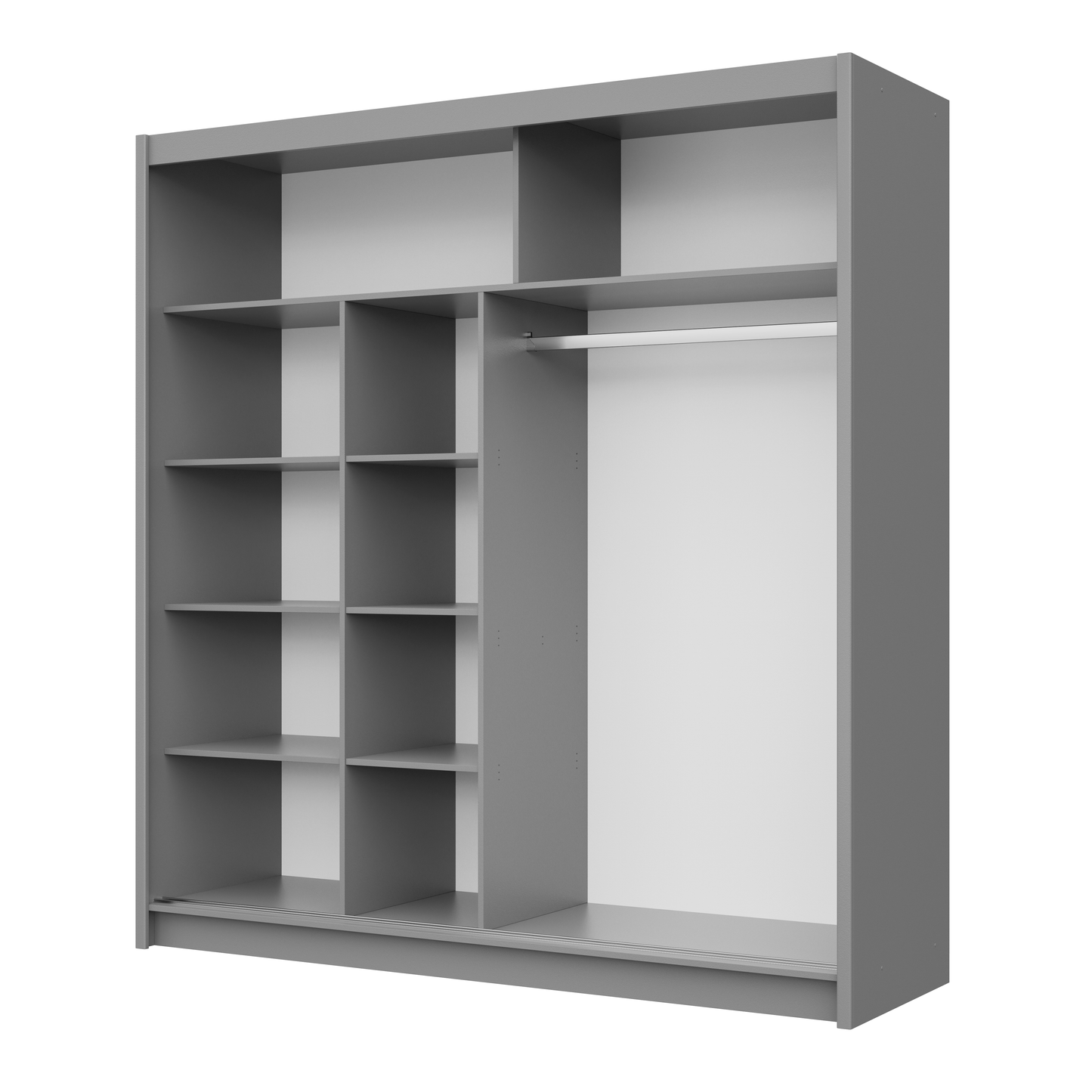Graphite Mirrored Sliding Door Wardrobe 203cm – RADLEY 2