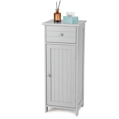 3-Tier Free-Standing Bathroom Cabinet with Drawer-Grey
