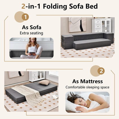 Convertible Folding Sofa Bed with Washable Cover-Queen size