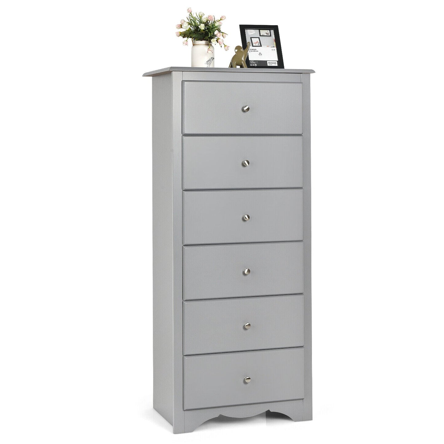 6-Drawer Freestanding Dresser Cabinet-Grey
