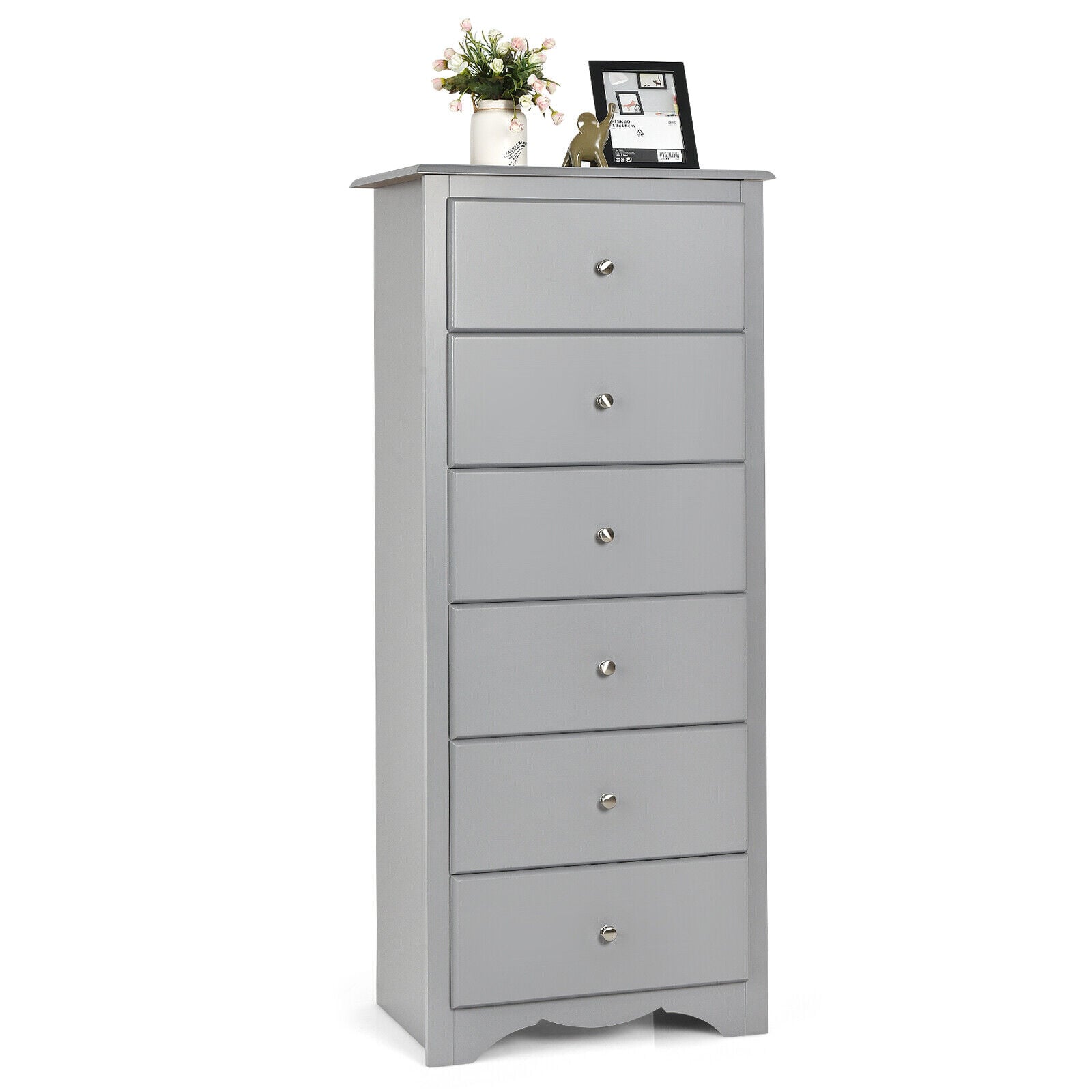 6-Drawer Freestanding Dresser Cabinet-Grey