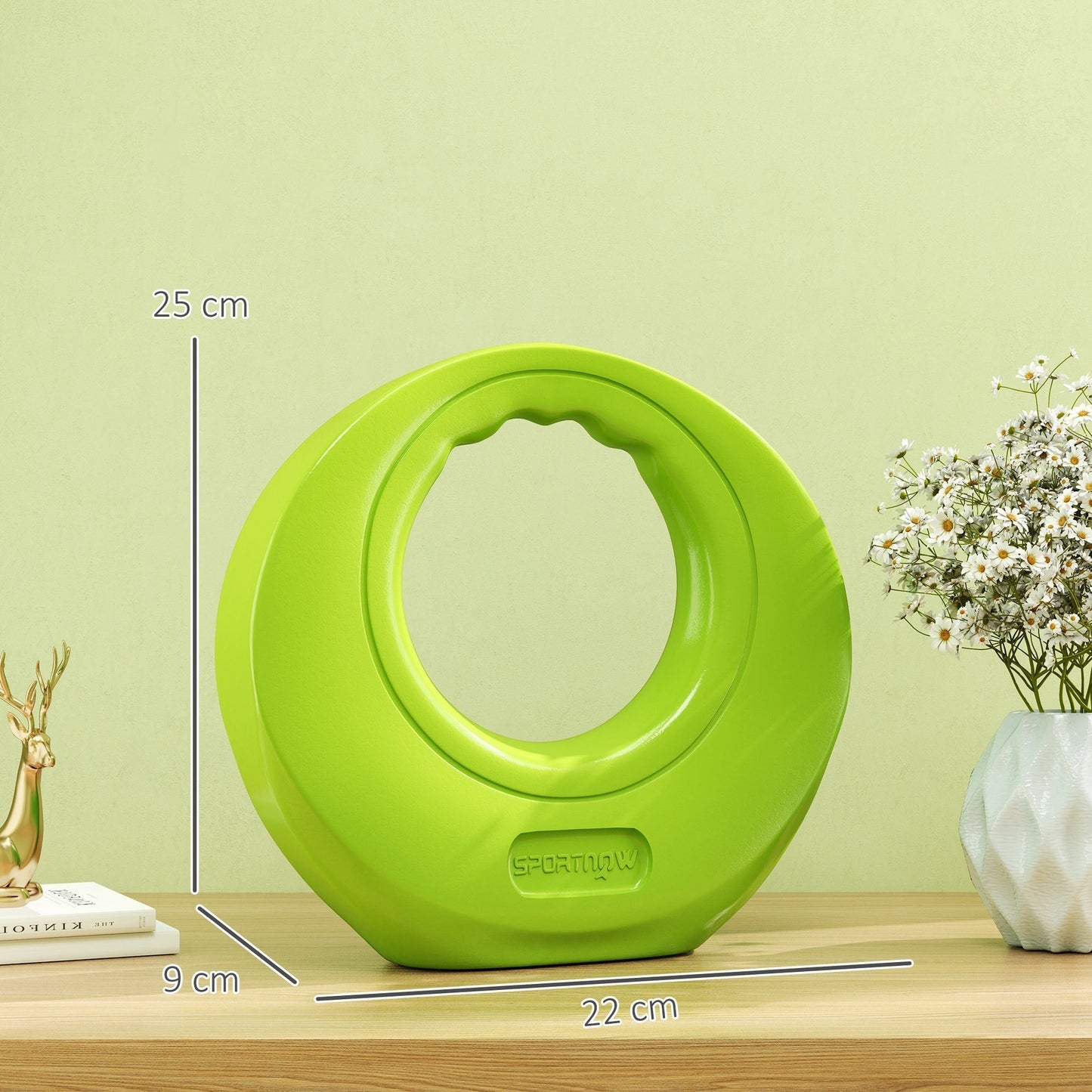 SPORTNOW 8kg Kettlebell, Kettle Bell with Wide Handle for Home Gym, Weight Lifting, Strength Training, Green