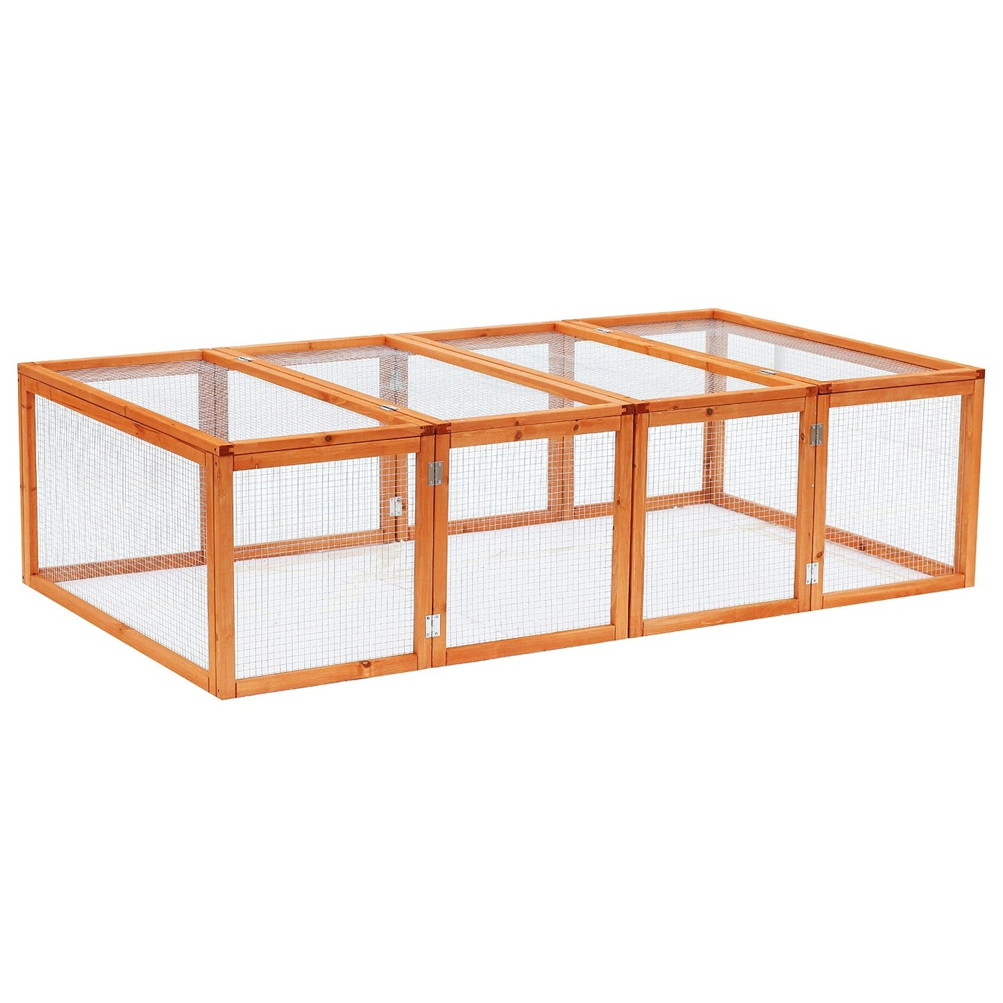 Pawhut Guinea Pigs Hutches W/ Mesh Wire, 181Lx100Wx 48H cm-Wood