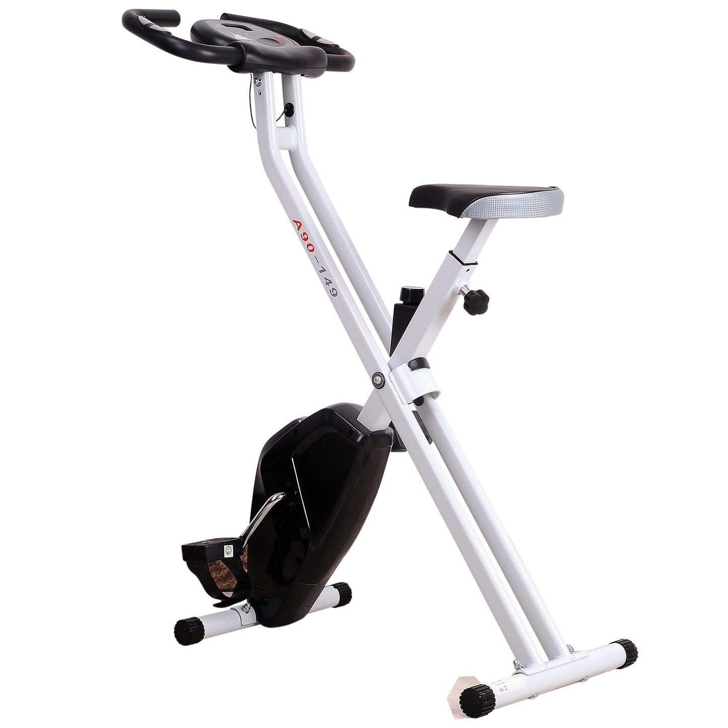 Steel Manual Home Exercise Bike w/ LCD Monitor Black