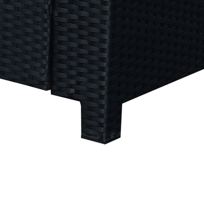 Sofa rattanowa Outsunny, 2-osobowa ogrodowa z miękką wyściółką i podłokietnikami, wiklinowa ogrodowa sofa dwuosobowa na patio, czarna