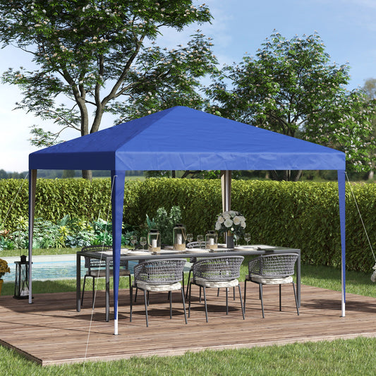 Outsunny 3 x 3M Garden Pop Up Gazebo Regulowana wysokość namiotu imprezowego, baldachim weselny z torbą transportową, niebieski