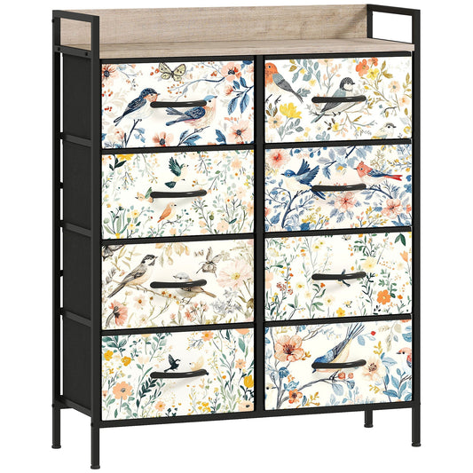 HOMCOM 8-Drawer Chest of Drawers - White