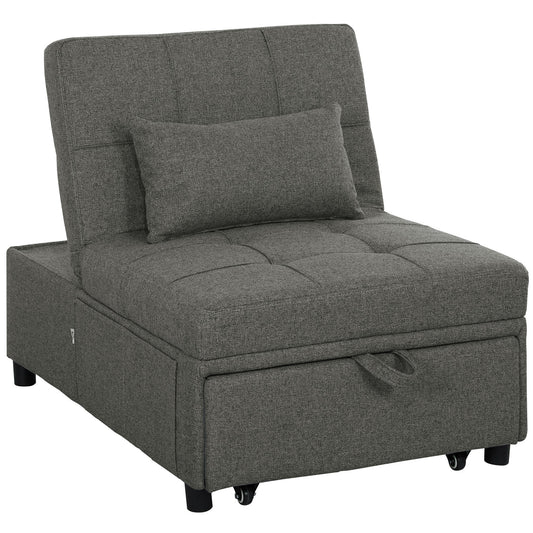 Fotel HOMCOM Four-In-One Single Sleeper - ciemnoszary