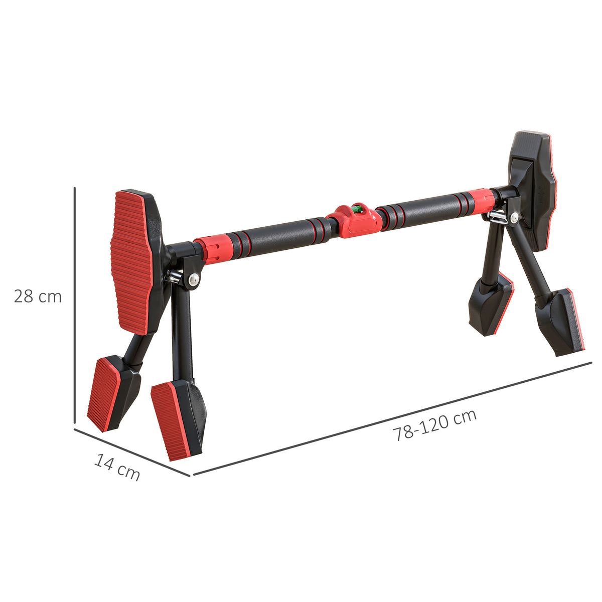 SPORTNOW Pull up Bar Doorway 79-100cm, No Screw Chin up Bar 225kg Capacity, with Level Gauge, Triangle Support, for Home Workout
