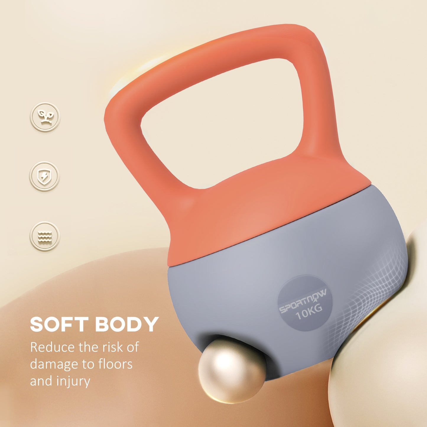 SPORTNOW 4kg/6kg/8kg/10kg Soft Kettlebell, Set of 4 Kettle Bell with Non-Slip Handle for Home Gym Weight Lifting and Strength Training