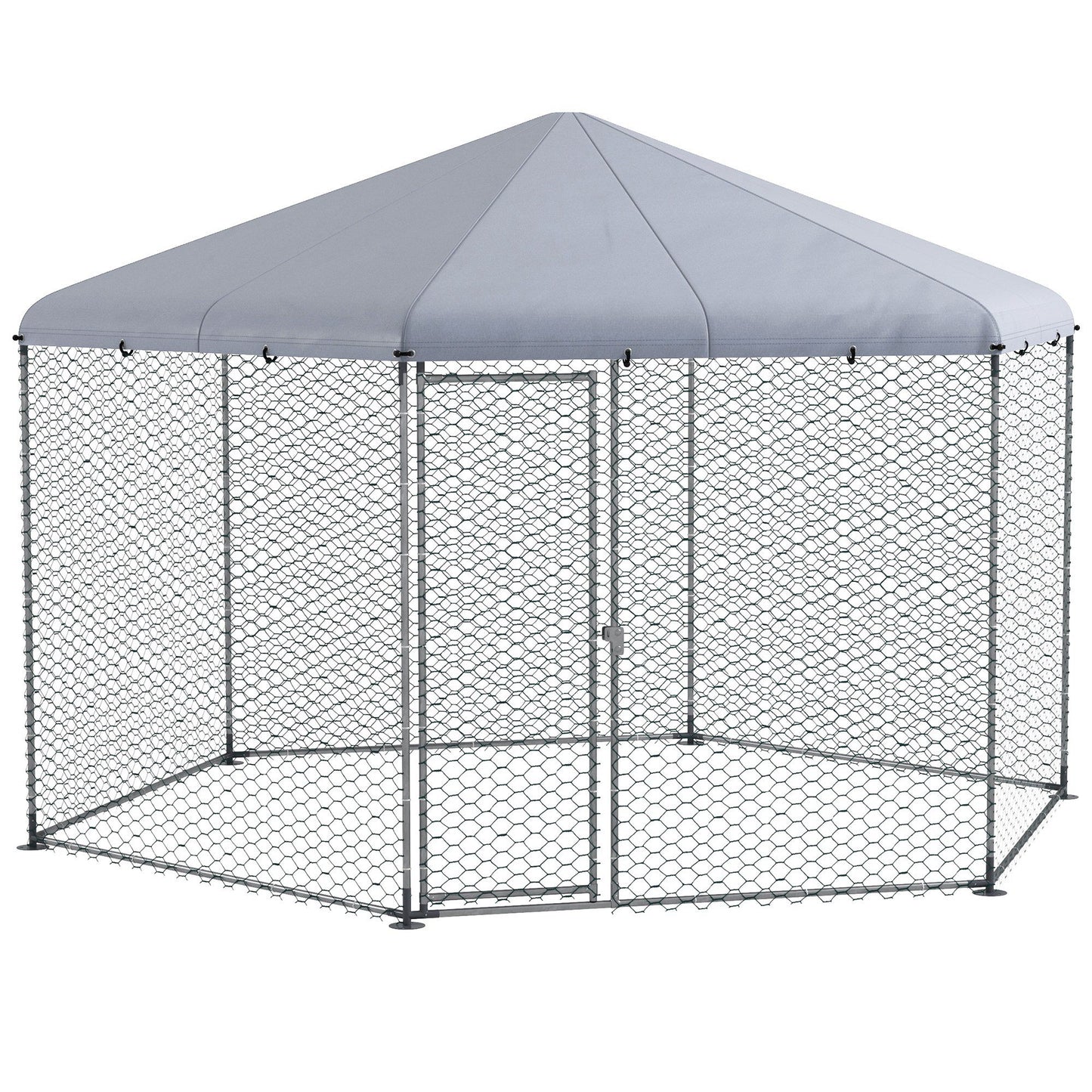 Kurnik PawHut dla 10-15 kur, kur, królików, kaczek, zewnętrzny wybieg dla kur, 4 x 3,5 x 2,6 m