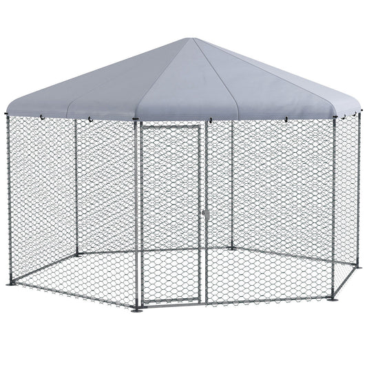 Kurnik PawHut dla 10-15 kur, kur, królików, kaczek, zewnętrzny wybieg dla kur, 4 x 3,5 x 2,6 m