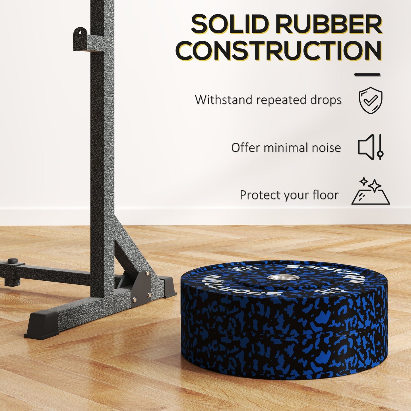 SPORTNOW Olympic Weight Plates with 5cm Holes, for Weight Lifting, 2 x 20KG