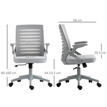 Vinsetto 44-53.5cm Adjustable Height Work Chair, with Mesh Back - Grey