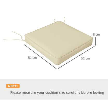 وسائد بديلة للمقعد مكونة من 4 قطع من Outsunny، مجموعة وسائد كرسي الفناء مع أربطة للأماكن الداخلية والخارجية، بيج