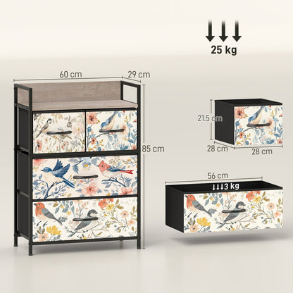 HOMCOM 4-Drawer Chest of Drawers - White