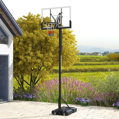 SPORTNOW 6 Level Height Adjustable Freestanding Basketball Hoop and Stand with Wheels, 2.35M-3.05M