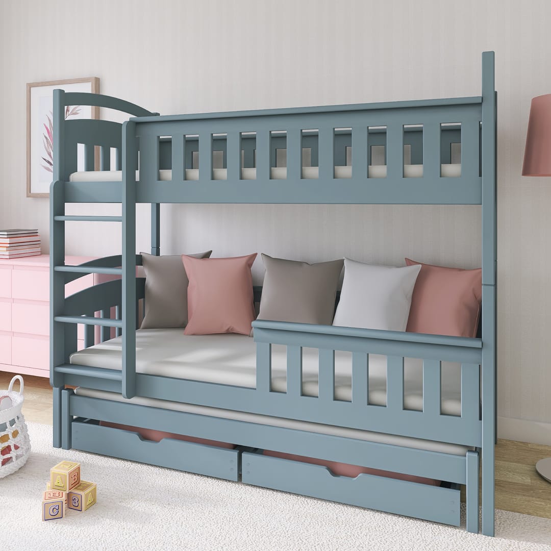Bracknell Wooden Bunk Bed Harriet with Trundle and Storage