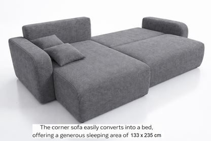 Corner Sofa Bed HAVANA Dark Beige
