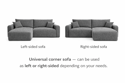 Corner Sofa Bed HAVANA Soft Grey